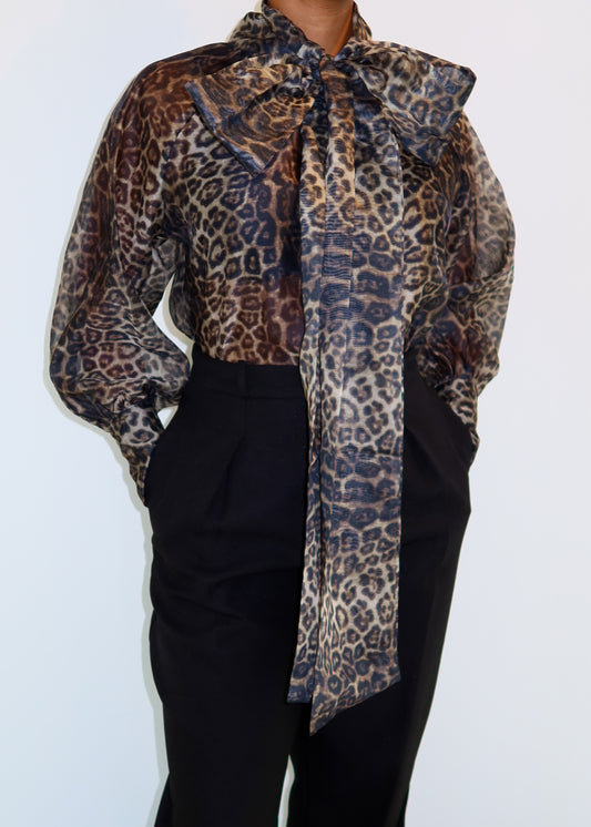 Vivi Sheer Cheetah Blouse