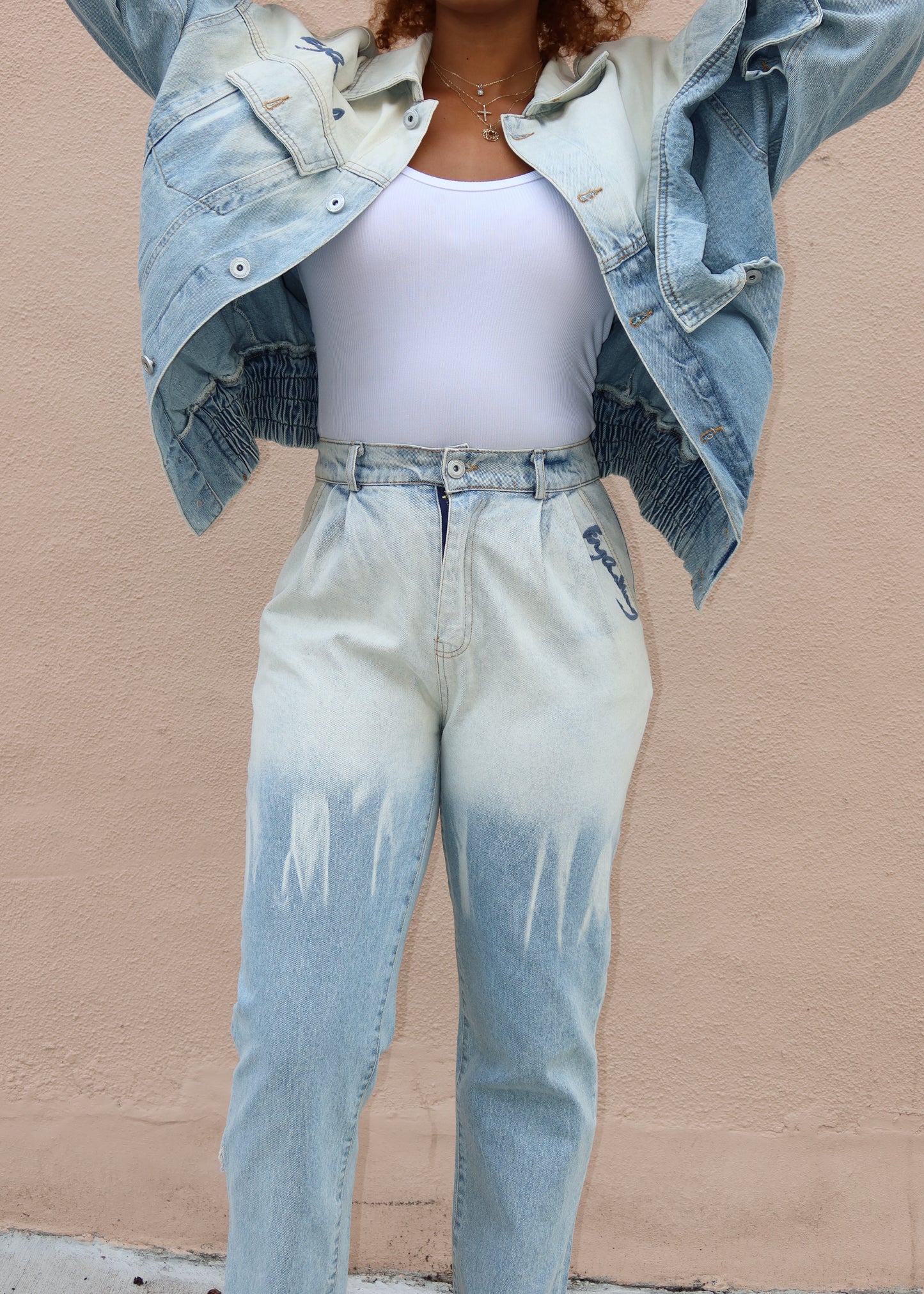 Ombre Light Wash Denim Set