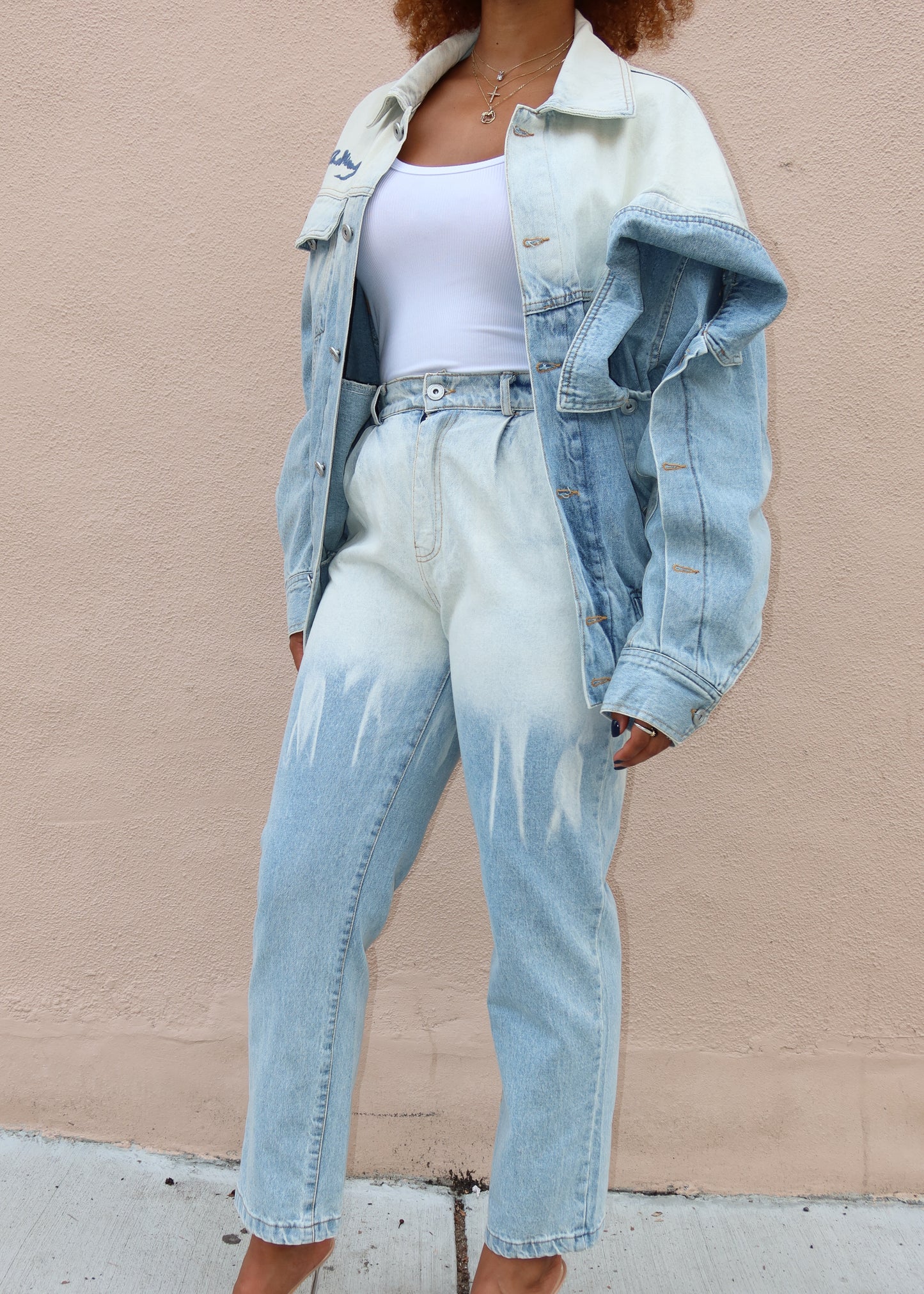 Ombre Light Wash Denim Set