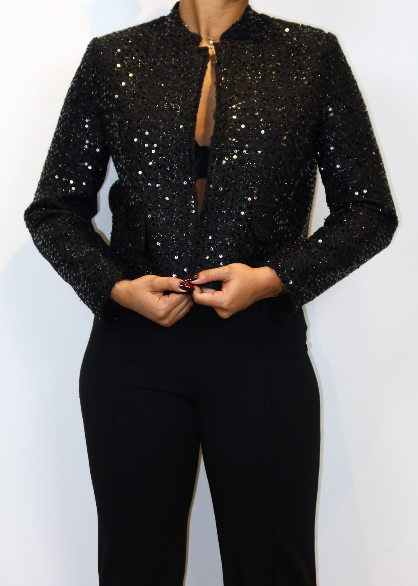 Devon Cropped Sequin Jacket