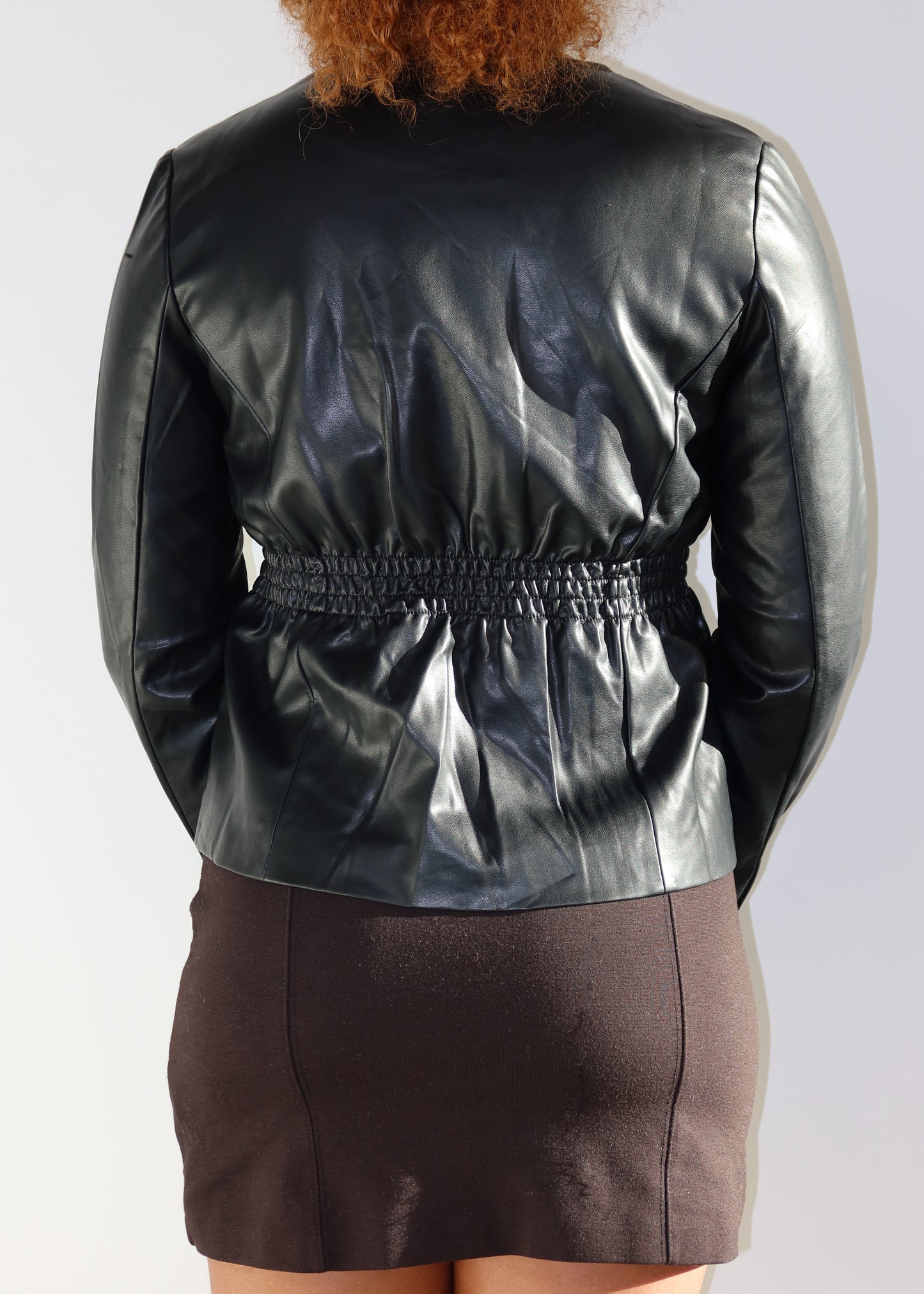 Louisa Cinched Leather Blouse