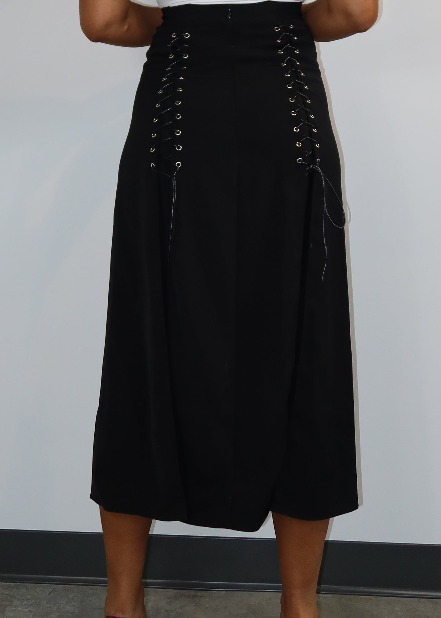 Lace Up Midi Skirt