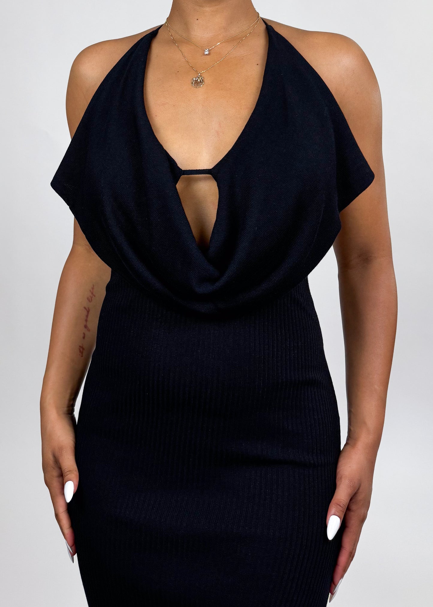 Cali Cowl Neck Midi+