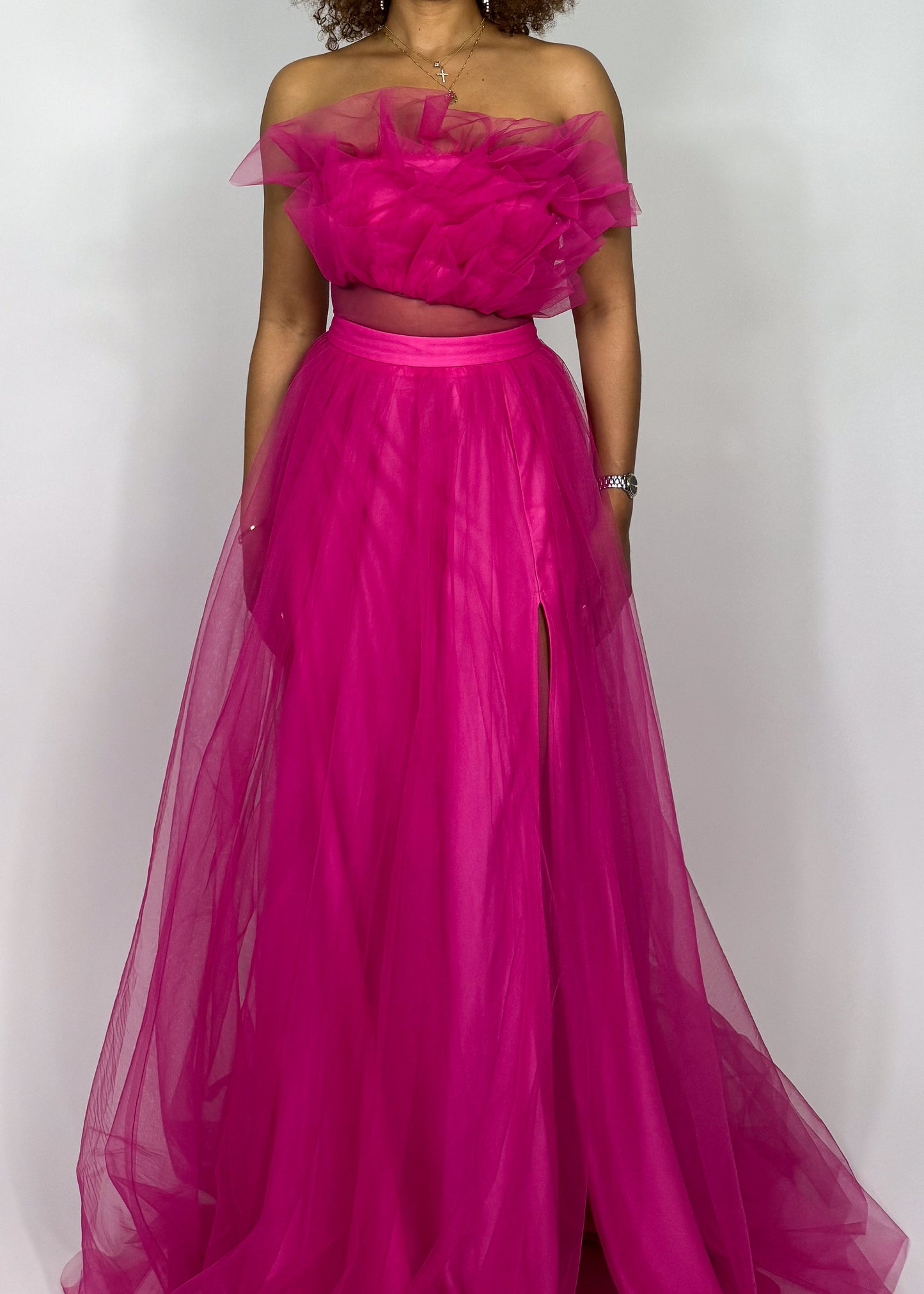 Azalea Pink Tulle Gown